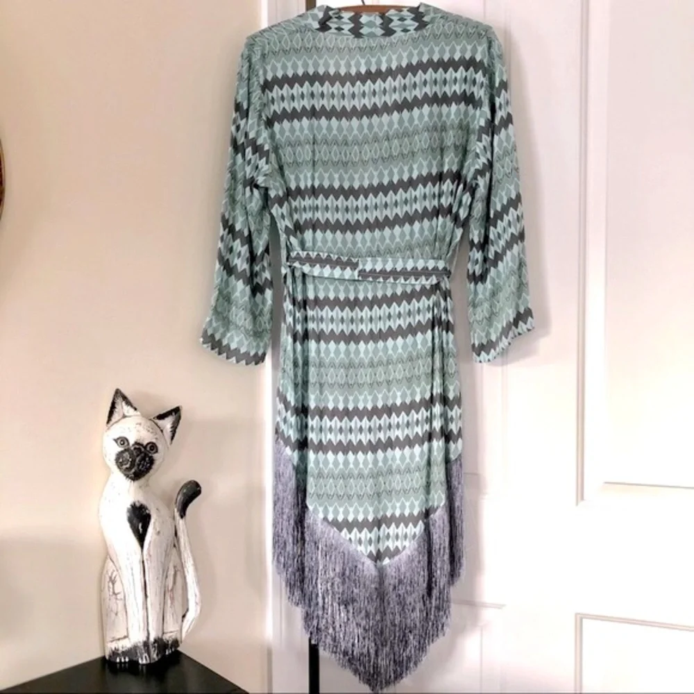 Fringe Hem Kimono, Handmade in Indonesia - Picture 1 of 9